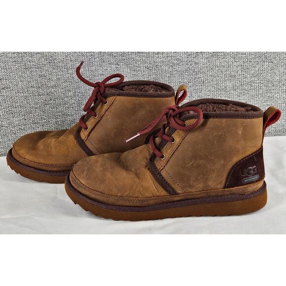 UGG YOUTH NEUMEL II BROWN WATERPROOF PLUSH MID-TOP CHUKKA BOOTS US SIZE 3 - Picture 2 of 11